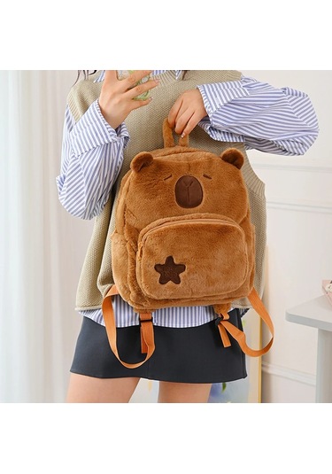 Capybara Moda Sırt Çantası Çok Fonksiyonlu Peluş Sırt Çantası Çok renkli