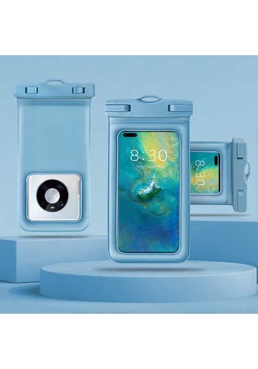 Teltree Yeşil Büyük Boy Universal Su Geçirmez Telefon Çantası - Yüzme, Dalış, Termal Su适合99% Cihazlar - Dayanıklı Pvc - Transparent Ekran Görünümü