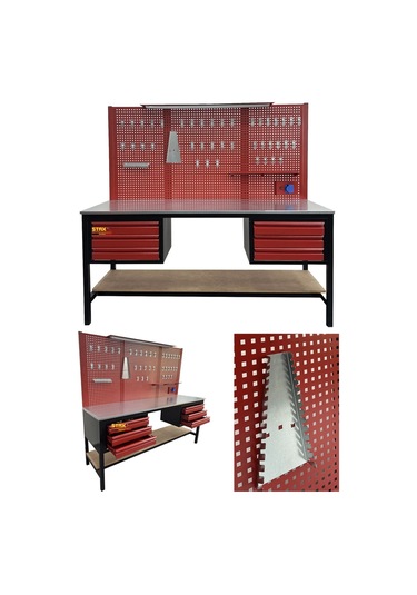 Staxx Profesyonel 6 Çekmeceli 2 Metre Takım Tezgahı Alet Dolabı