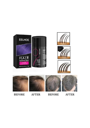Eelhoe Saç Kalınlaştırıcı Elyaf Tozu 12g Saç Yapı Lifleri Koyu Kahverengi