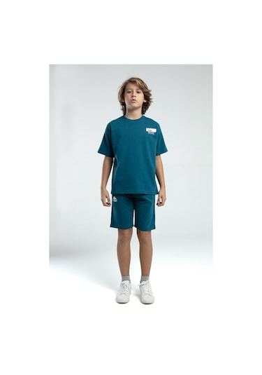 Kappa 36225 Erkek Çocuk Şortlu Pijama Bermuda Takım PETROL