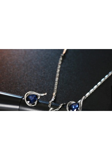 Swarovski Taşlı, Altın Kaplama Gümüş Takı Seti, Yeni Yil,Yilbasi Gümüş