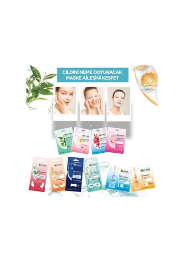 Garnier Nem Bombası Dinlendirici Kağıt Yüz Maskesi