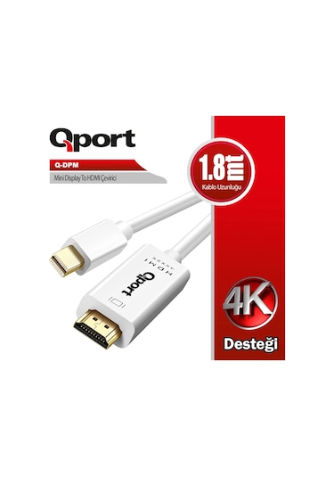 Qport 1.8m Mini Dısplayport To Hdmı Kablo Q-dpm