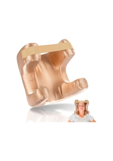 Honeybeeshop Göz Maskeli Premium Yüz Yastığı Yan Yatanlar Ve Sırt Uyuyanlar İçin Altın Rengi Güzellik Yastığı