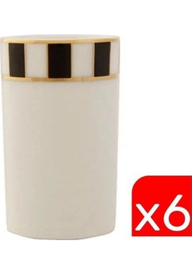 Porland Palms Kürdanlık 6cm 6 Lı 04alm005901 Beyaz - Siyah