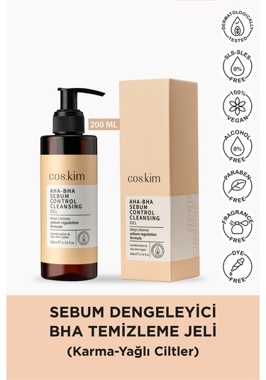 Aha & Bha Içeren Sebum Dengeleyici Gözenek Arındırıcı Temizleme Jeli 200 Ml Karma - Yağlı Ciltler