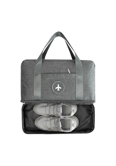 Su Geçirmez Büyük Kapasiteli Çift Katmanlı Plaj Çantası Taşınabilir Spor Çantaları Küp Çantalar Seyahat Çantaları Portakal Tozu Turuncu