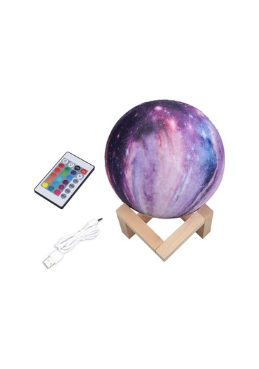 3D Led 16 Renk Uzaktan Kumandalı Renkli Gece Lambası B 8cm Çok Renkli