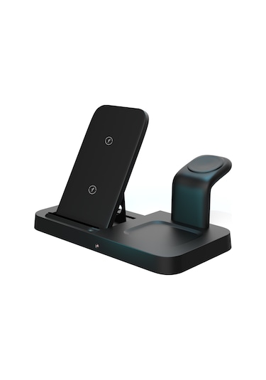 Maiyame A002 Siyah 3'ü 1' Arada Katlanabilir Dikey Kablosuz Şarj Cihazı - Telefon, Saat, Kulaklık İçin 15w Maksimum Güç