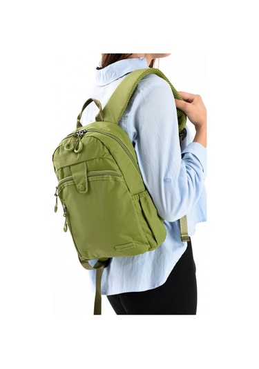 Unisex Sırt Çantası Paraşüt Kumaş Hafif Çok Cepli Yağmur İtici Kumaş 32 22 Cm 571 Collection Yeşil
