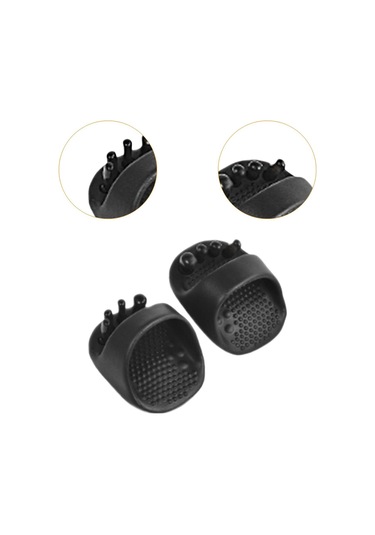 Suntek 2 Adet Akupresür Ayak Masaj Terliği Ayırıcı Ev Ofis Siyah Siyah