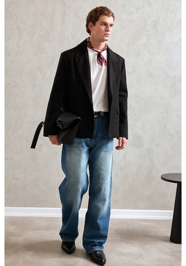 Hyman Erkek Oversize Blazer Ceket Siyah