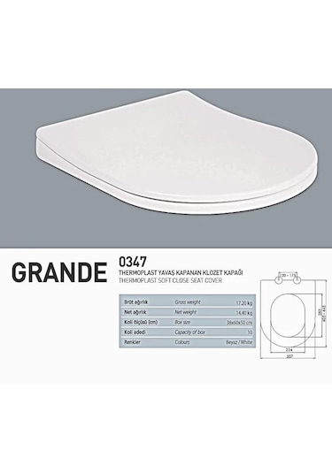 Nkp Grande Thermoplast Yavaş Kapanan Klozet Kapağı - Nkp0347