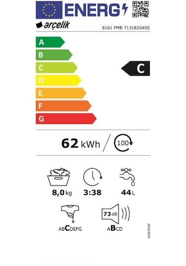 Arçelik 8101 PMB 1000 Devir 8 KG Çamaşır Makinesi