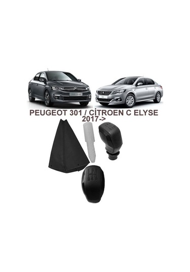 Vites Topuzu (Spor Tıp-Siyah) + Vites Kol Körük 301-C Elysee 12-