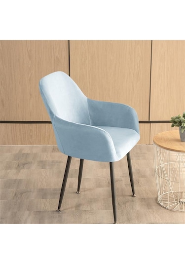 Tavuskuşu Mavisi Kadife Streç Koltuk Kapak Elastik Düz Renk Yemek Sandalyesi Kapakları Ev Dekor Yıkanabilir Yüksek Kol Dayama Ofis Koltuğu Slipcovers