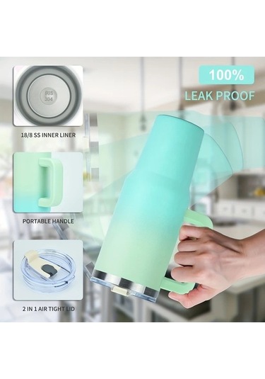 Trendooze 30oz Mavi Paslanmaz Çelik Sızdırmaz Termos Izolasyonlu Seyahat Bardağı Gaojunshop01 Watersy Mavi Mavi