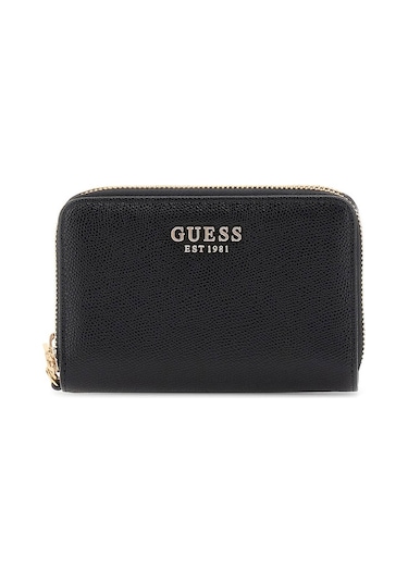 Guess Kadın Amorette Fermuarlı Deri Görünümlü Cüzdan - Siyah Siyah
