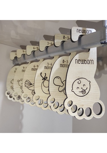 Plakethome Bebek Dolabı Ayracı,Dolap Içi Ahşap Askılık Set,Dolap Düzenleyici