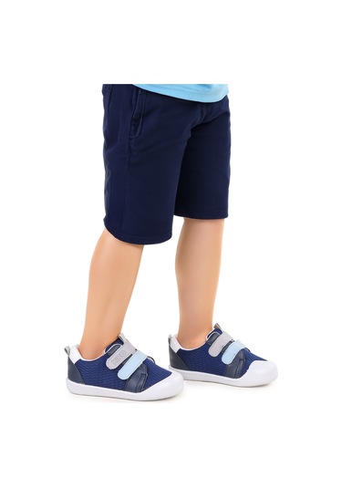 Kiko Kids Textile Cırtlı Erkek Bebek Spor Ayakkabı Lacivert