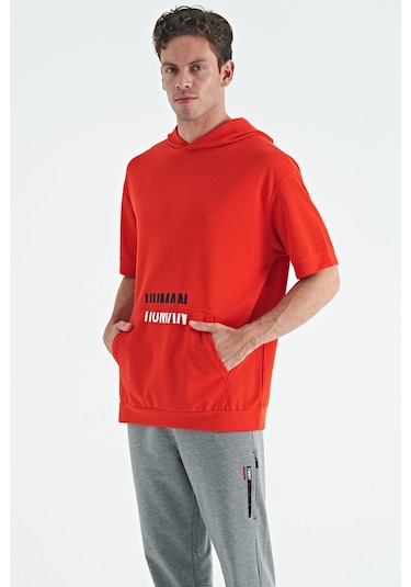 Fiesta Kanguru Cepli Yazı Nakışlı Kapüşonlu Erkek T-shirt - 88195 001