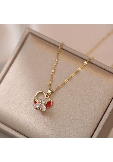 Bayan Kolye: Moda Estetiği Titanyum Çelik Kolye No.6 Çok REnkli