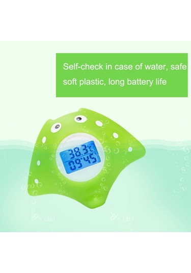 Sones Mty-818 Karikatür Şeytan Balığı Çocuk Elektronik Su Termometresi Yeşil
