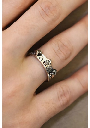 Serebranyj Dom 925 Ayar Gümüş "kurtar Ve Koru" Doğrudan Dini Yüzük 254626334 Gümüş