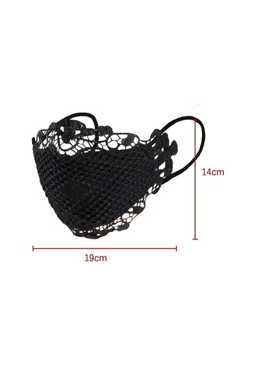 Siyah Jonathan Delicate Dantel Aplike Yıkanabilir Ve Tekrar Kullanılabilir Ağız Yüz Maskesi Yüz Maskesi