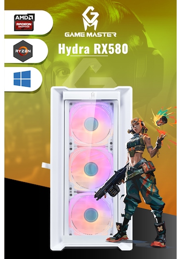 Game Master Hydra RX580 R5-5500 16 GB 512 GB M2 SSD RX580 8 GB Free Dos Masaüstü Oyuncu Bilgisayarı