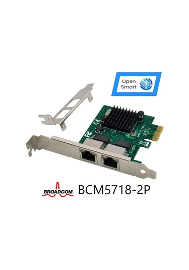 Open Smart 2 Port Broadcom BCM5718-2P Ethernet Kart - OPS7284BCM
