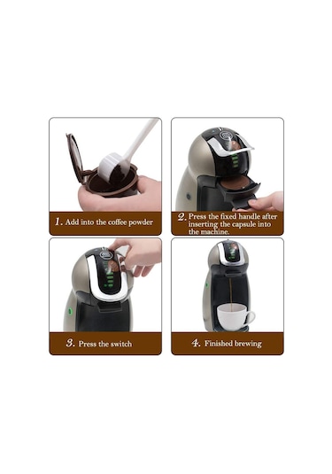 Cafe Filtre Kapsülü, Nescafe Dolce Gusto İle Uyumlu Doldurulabilir Cafe Kapsül Filtresi Şarj Edilebilir Kapsül, Mini Me, Piccolo, - 6 Adet