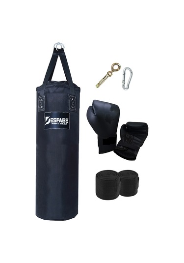 Desfabe PDS 80x25Cm Kolonlu Kum Torba+Aparat+Eldiven+Bandaj Siyah