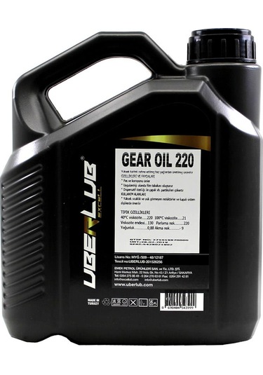 Uberlub Excell Gear Oil 220 Asansör Dişli Yağı 3 L