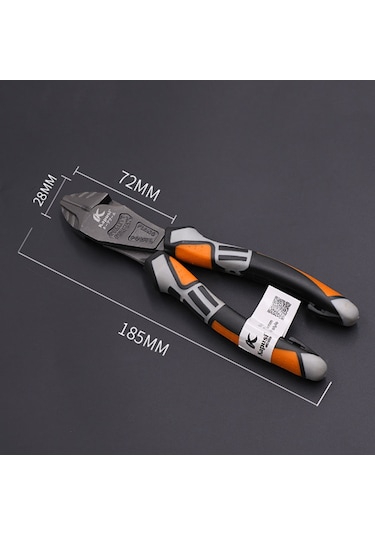 Gajeena Endüstriyel Elektrikçi Testere: Krom-vanadyum Çelik, Tel Kesme, Uçlu/eğik Ağız Seçenekli 8 İnç Profesyonel Pense Turuncu