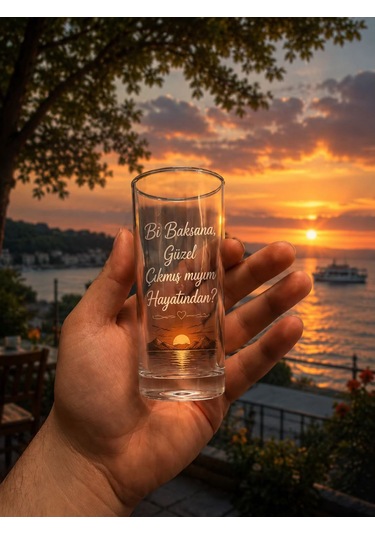 Kişiye Özel Yazılı Rakı Bardağı Özel Tasarım Cam Bardak