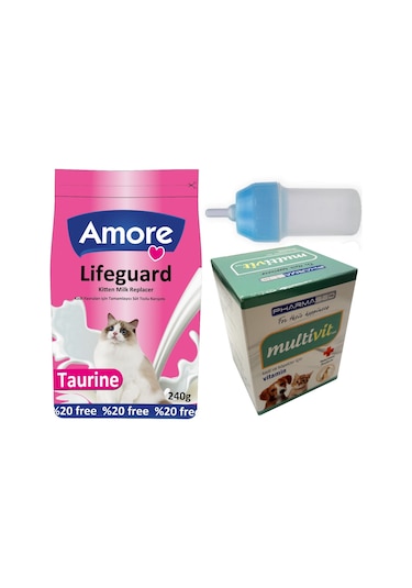 Amore Lifeguard Yavru Kedi Süt Tozu 240 G + Biberon + Multi Vitamin