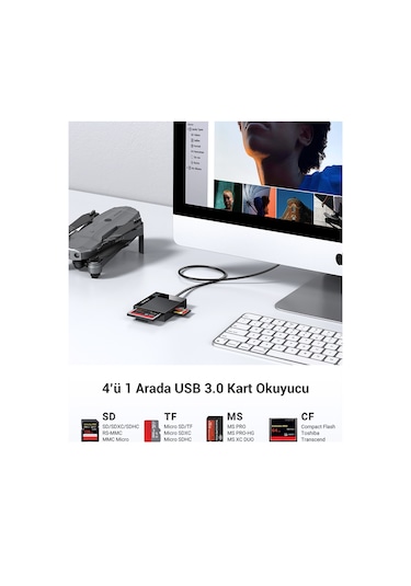 Ugreen 4-in-1 Usb 3.0 Kart Okuyucu, 30333