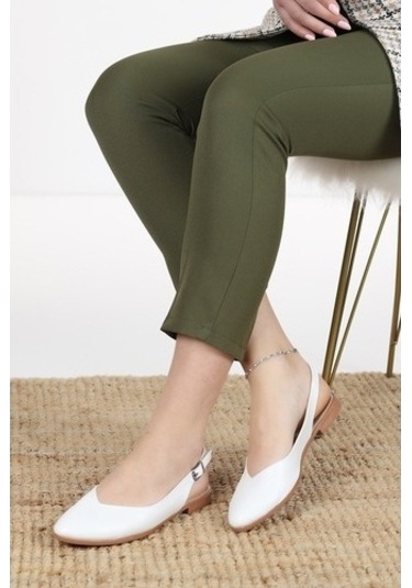 Kadın Misty Beyaz Arkası Acık Sivri Burun Günlük Babet Beyaz