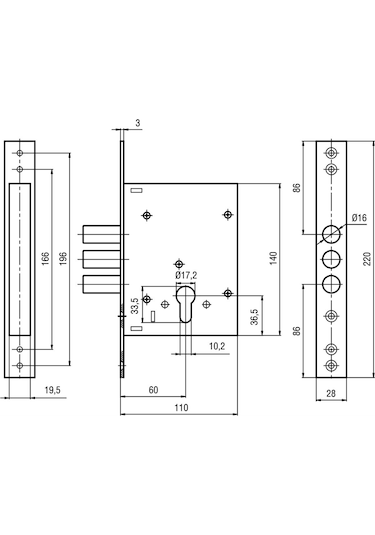 Çelik Kapı Monoblok Üst Kilit + Barel + Karşılık