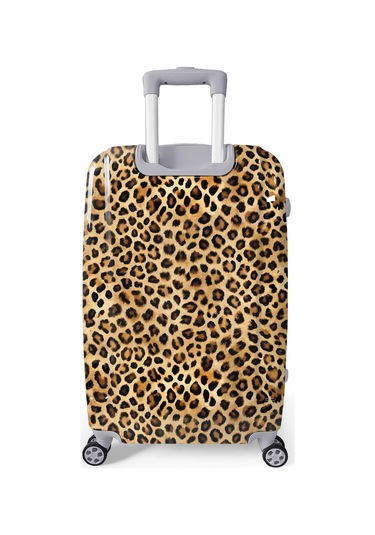 Coral High Kahverengi Leopar Desenli Pc Büyük Boy Valiz 70cm 16843 Kahverengi