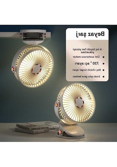 Supermarket1 Usb Şarjlı Mavibazaar Mini Fan, 3 Viteste, Beyaz, Mavi, Pembe, Öğrenci Yurdu İçin, 2000mah-4000mah Batarya, Fırçasız Motor