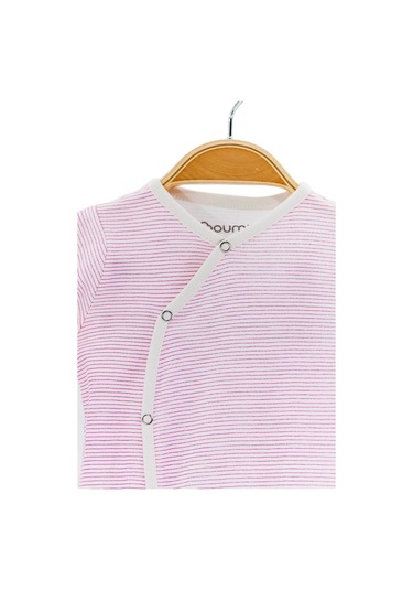 Boumini Bebek Tulumu Pembe Çizgili Patikli Tulum Fuşya