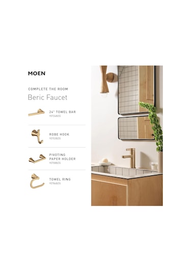 Moen Beric Mat Siyah Modern Tek Kolu Tek Delikli Banyo Bataryası Diğer