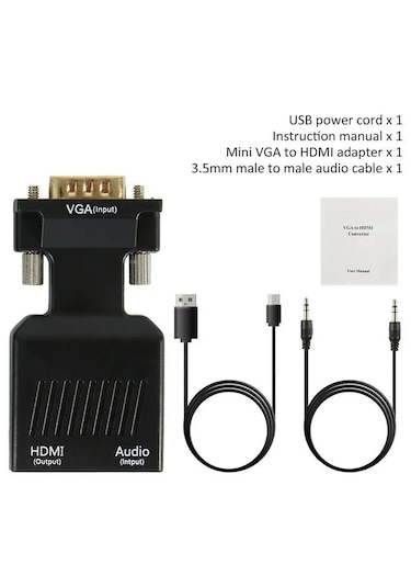 Vga To Hdmı Adaptörü 1080p Full Hd Hdmı Dönüştürücü
