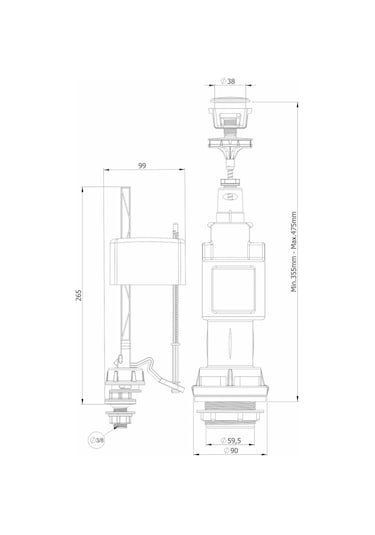 Mega 3008 Basmalı Rezarvuar  İç Takımı Beyaz - Mavi