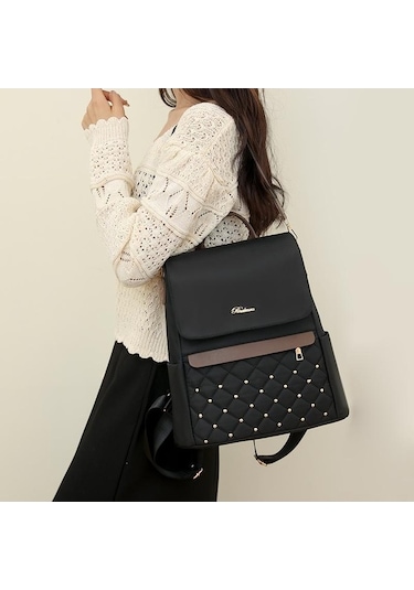 Dancemonkey Siyah Sırt Sırt Sıçramaya Karşı Karşı Kapasiteli Kahve Kadın Hırsızlığa Çantası Çantası Çanta Büyük & Cq Siyah - Kahverengi