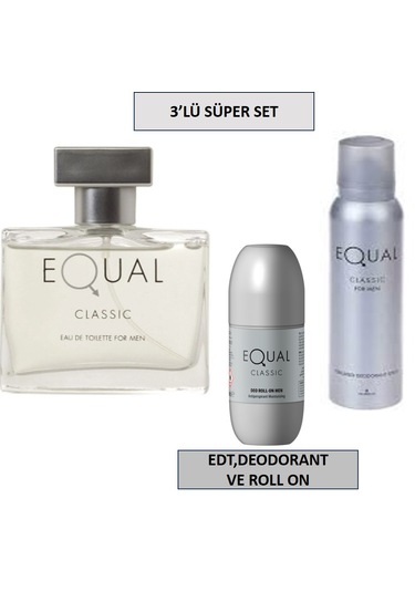 Equal Kofre Set Edt 75ml + Deodorant 150ml+roll-on Fresh - Marin