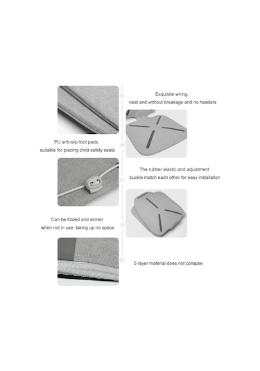 Sones Tutun Top Araba Çocuk Koltuğu Kaymaz Kalınlaşmış Aşınma Önleyici Koruyucu Ped Gri